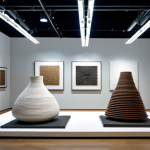 **

"A modern art gallery installation featuring textured sculptures inviting tactile exploration. Soft, diffused lighting illuminates the space. The aroma of freshly brewed coffee subtly permeates the air. Visitors are fully clothed and engaged, experiencing the art. Safe for work, appropriate content, family-friendly, professional photography, perfect anatomy, natural proportions, modest attire."

**