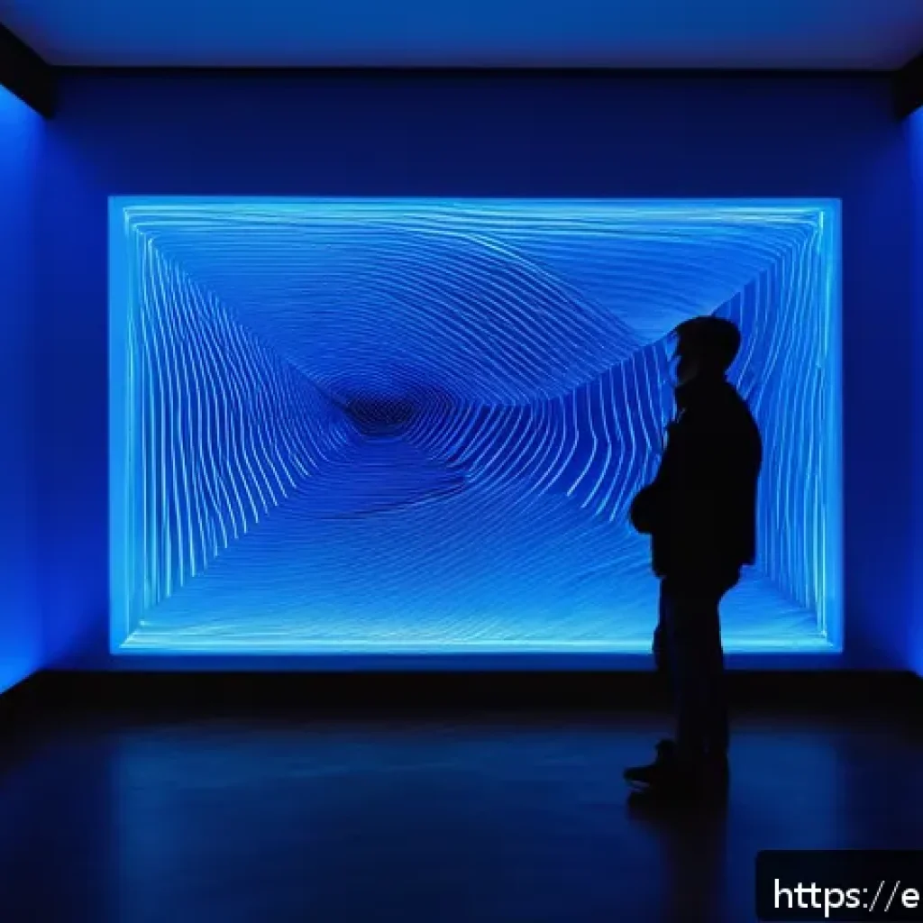 다감각 예술 경험 디자인의 이론적 배경 - A contemporary multisensory art installation in a modern Madrid gallery, featuring immersive ambient...